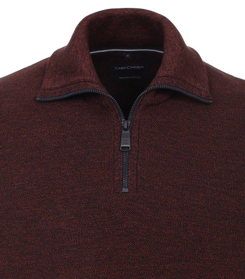 An image of the Casa Moda Patterned 1/2 Zip Pullover