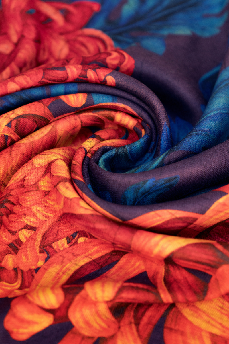 Chrysanthemum Lux Print Scarf