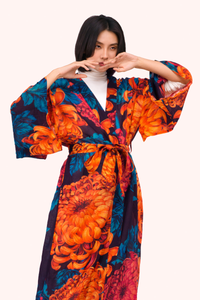 Chrysanthemum Long Kimono Gown