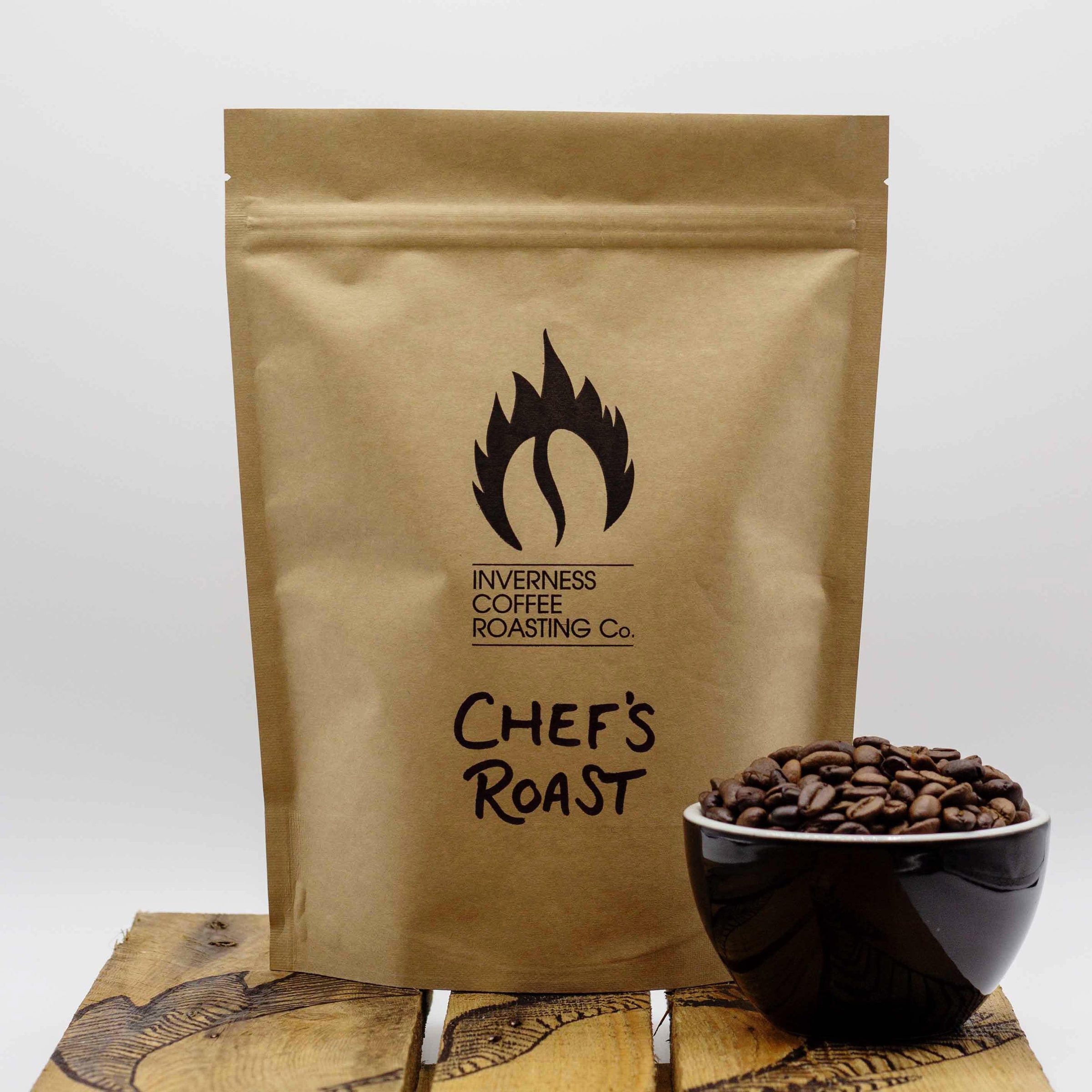 An image of the Inverness Coffee Roasting Chefs Roast (Very Dark Roast) Whole Bean