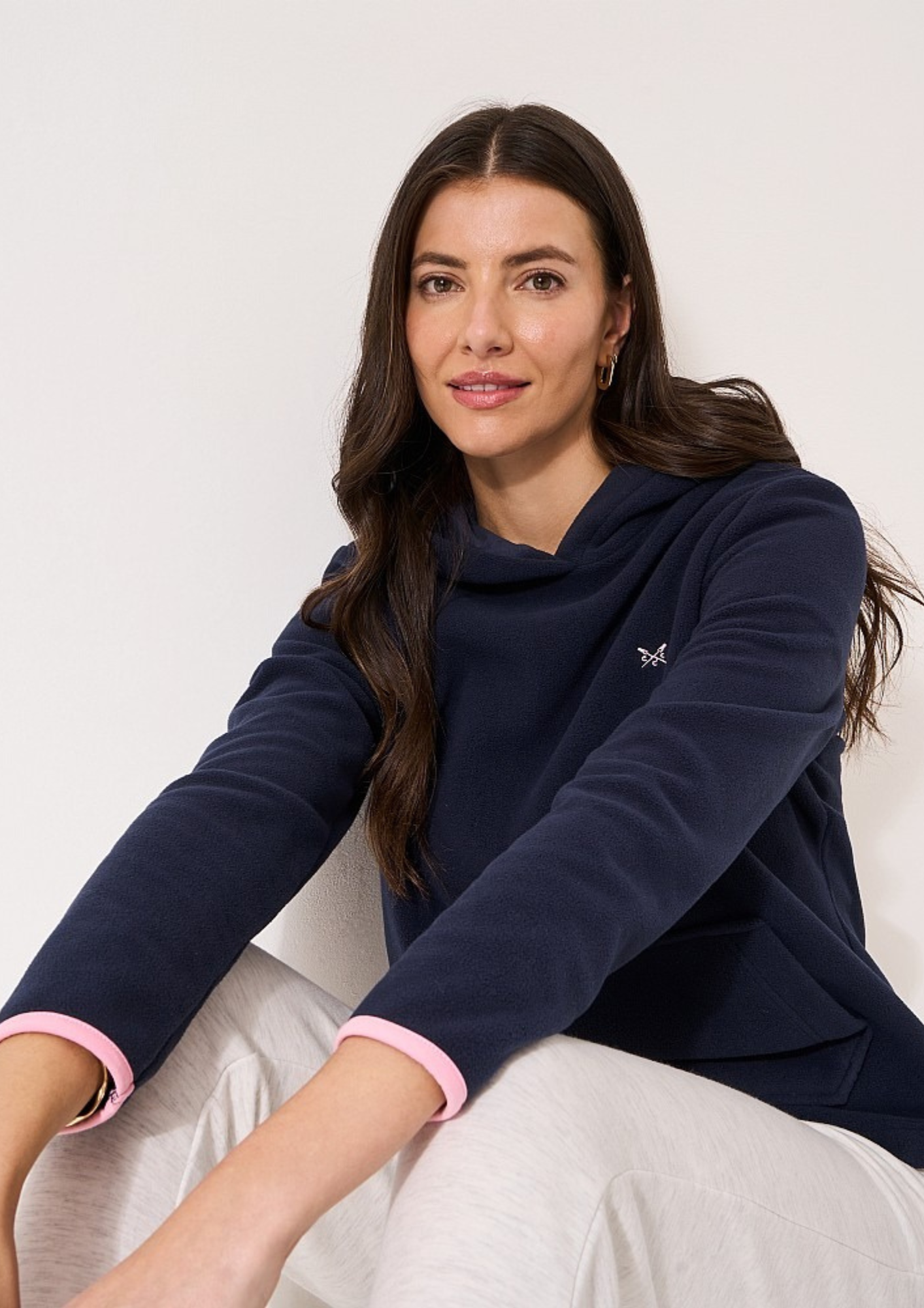 An image of the Crew Clothing Micro Fleece Hoodie