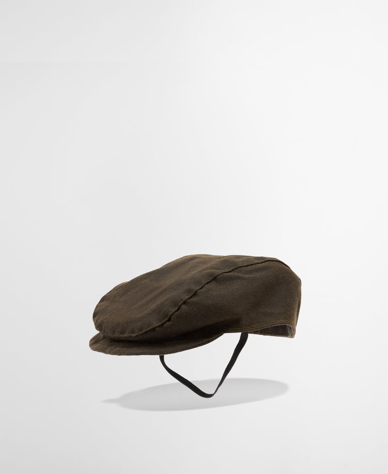 An image of the Barbour Dog Wax Flat Cap
