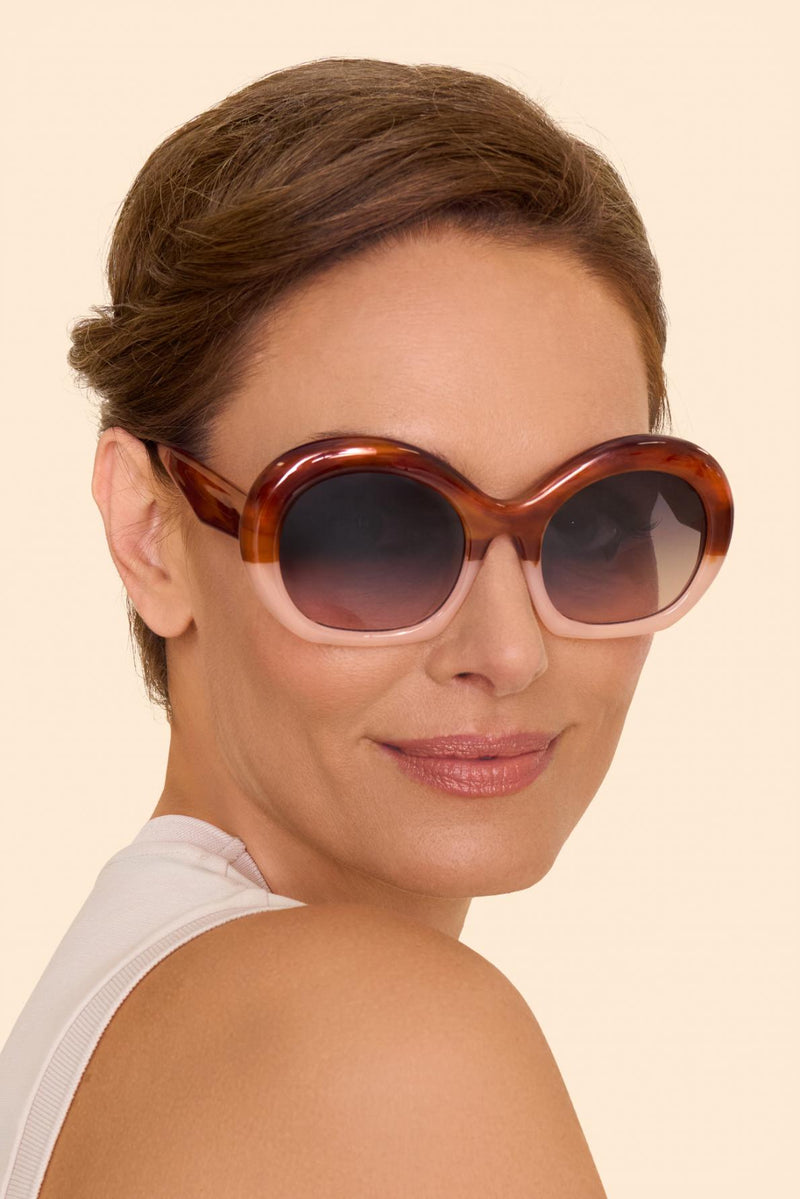 An image of the Powder Daria Limited Edition Sunglasses - Mahogany/Petal