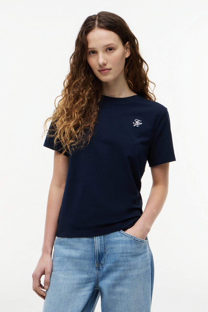 Logo Embroidery Crew Neck Tee