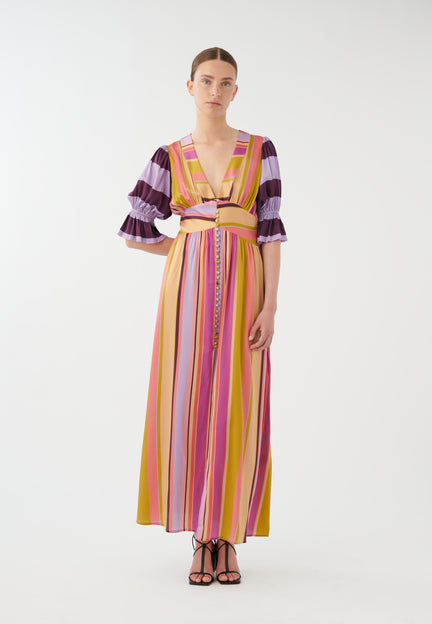 An image of the Dea Kudibal Silk Multi Stripe Dress