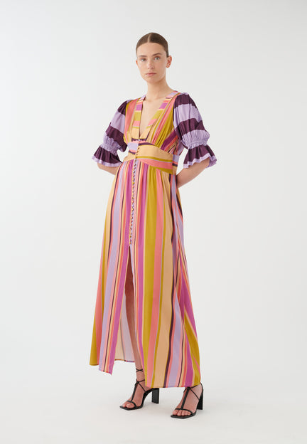 An image of the Dea Kudibal Silk Multi Stripe Dress