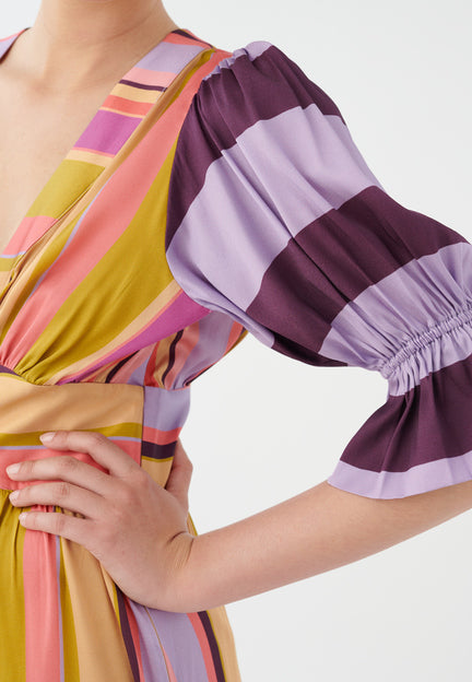 Silk Multi Stripe Dress