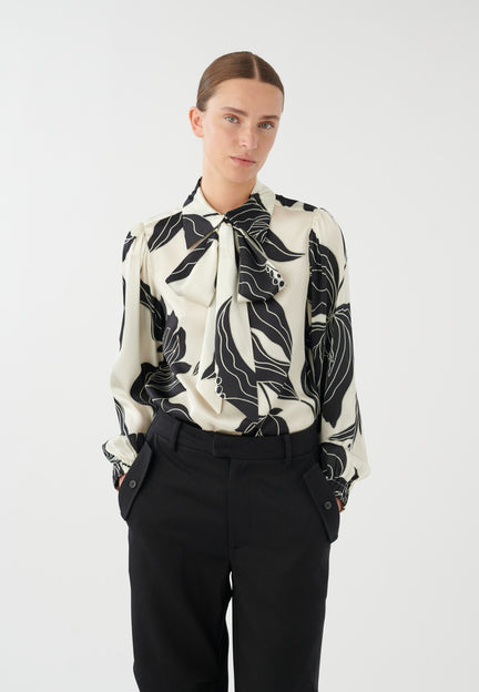 An image of the Dea Kudibal Silk Printed Tie Neck Blouse
