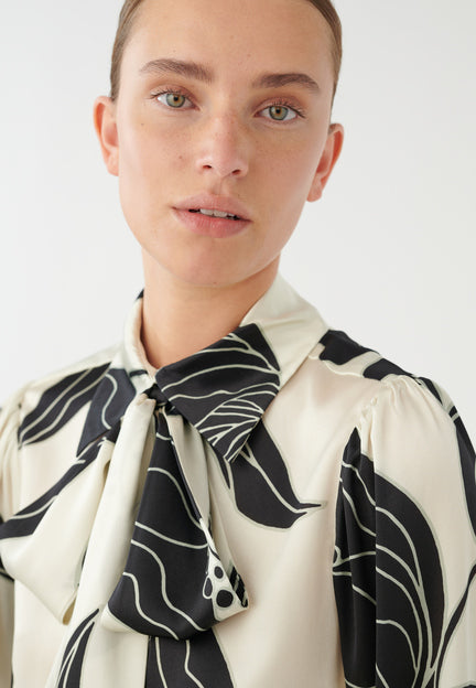 An image of the Dea Kudibal Silk Printed Tie Neck Blouse