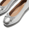 An image of the Fitflop Delicato Bow Soft Metallic-Leather Ballet Flats