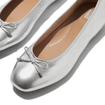 An image of the Fitflop Delicato Bow Soft Metallic-Leather Ballet Flats