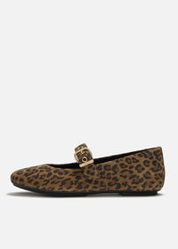 Delicato Suede Leopard Mary Janes