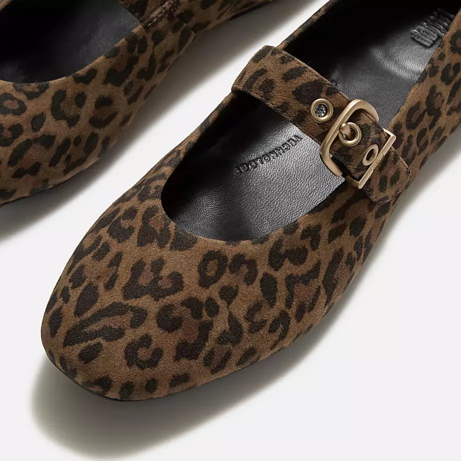 Delicato Suede Leopard Mary Janes