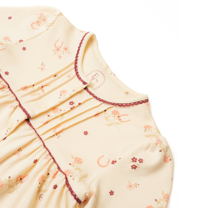 An image of the Eleanor Charles The Horseshoe Floral Print Jersey Dress