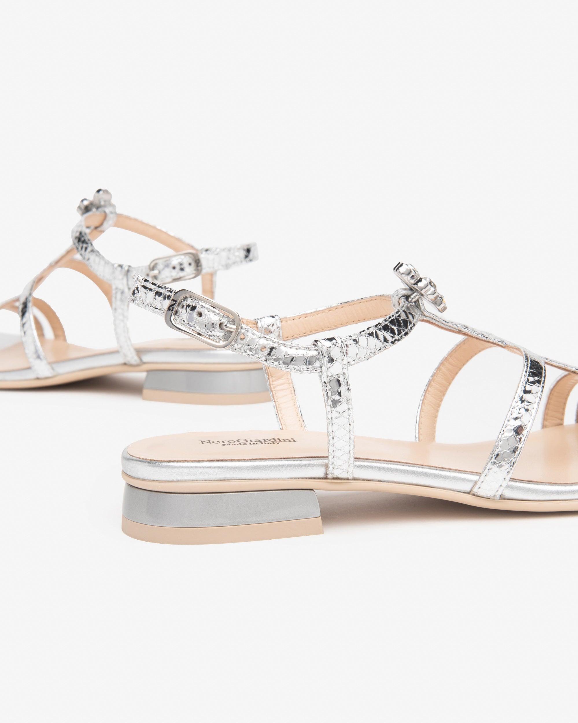 An image of the Nero Giardini Blade Argento Sandal