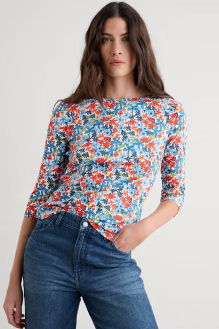 An image of the Seasalt Easel 3/4 Sleeve Top
