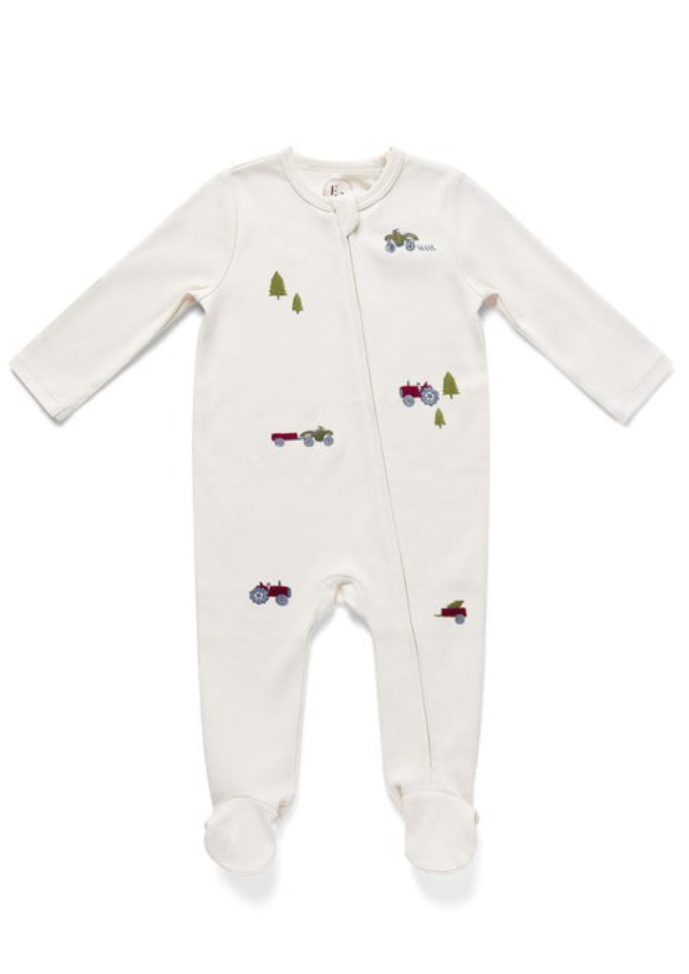 An image of the Eleanor Charles Embroidered Farm Sleepsuit