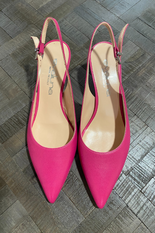 An image of the Evaluna Vivianna Slingback Shoe in the pink colour Fancy.