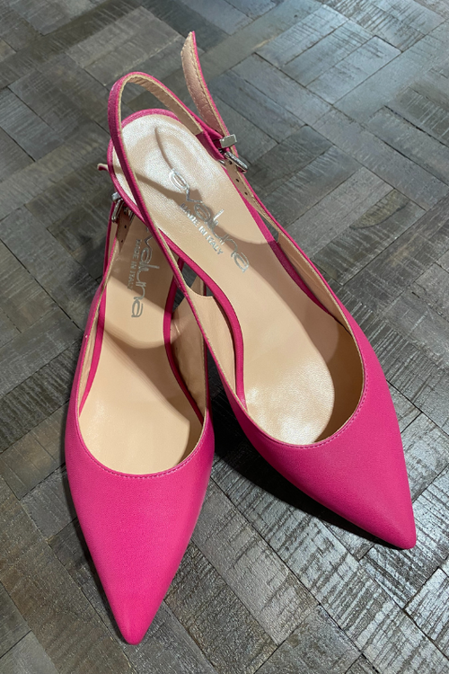 An image of the Evaluna Vivianna Slingback Shoe in the pink colour Fancy.