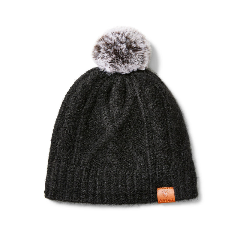An image of the Ariat Entwine Beanie in the colour Black Heather.