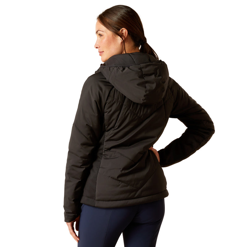 An image of a female model wearing the Ariat Zonal Insulated Jacket in the colour Black.