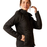 An image of a female model wearing the Ariat Zonal Insulated Jacket in the colour Black.