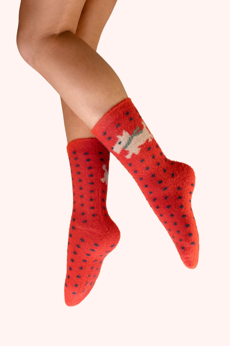 Wooly Westie Fuzzy Socks