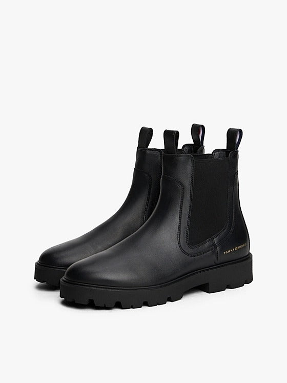 An image of the Tommy Hilfiger Leather Low Chelsea Boots