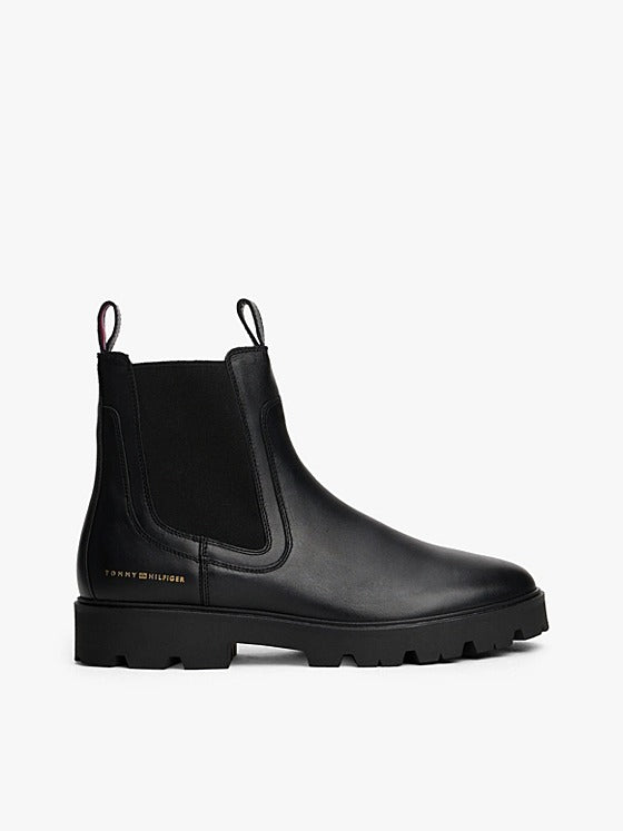 An image of the Tommy Hilfiger Leather Low Chelsea Boots