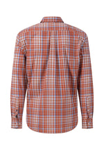 An image of the Fynch Hatton Long Sleeve Shirt in the colour Orient Red.