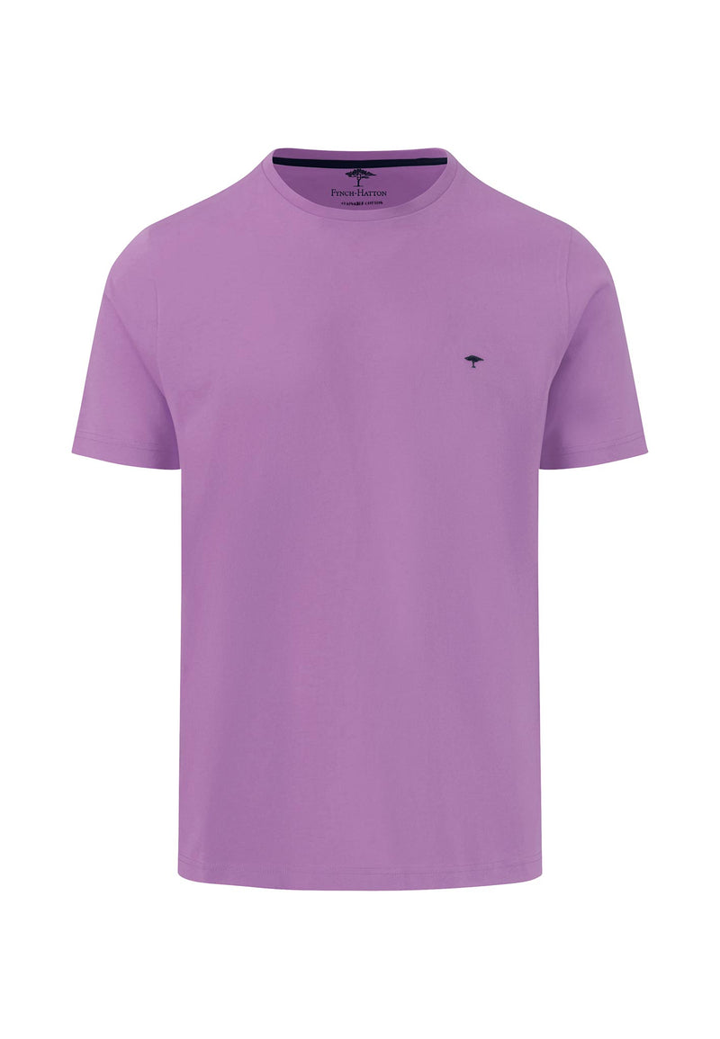 An image of the Fynch Hatton Basic T-Shirt in the colour Dusty Lavender.