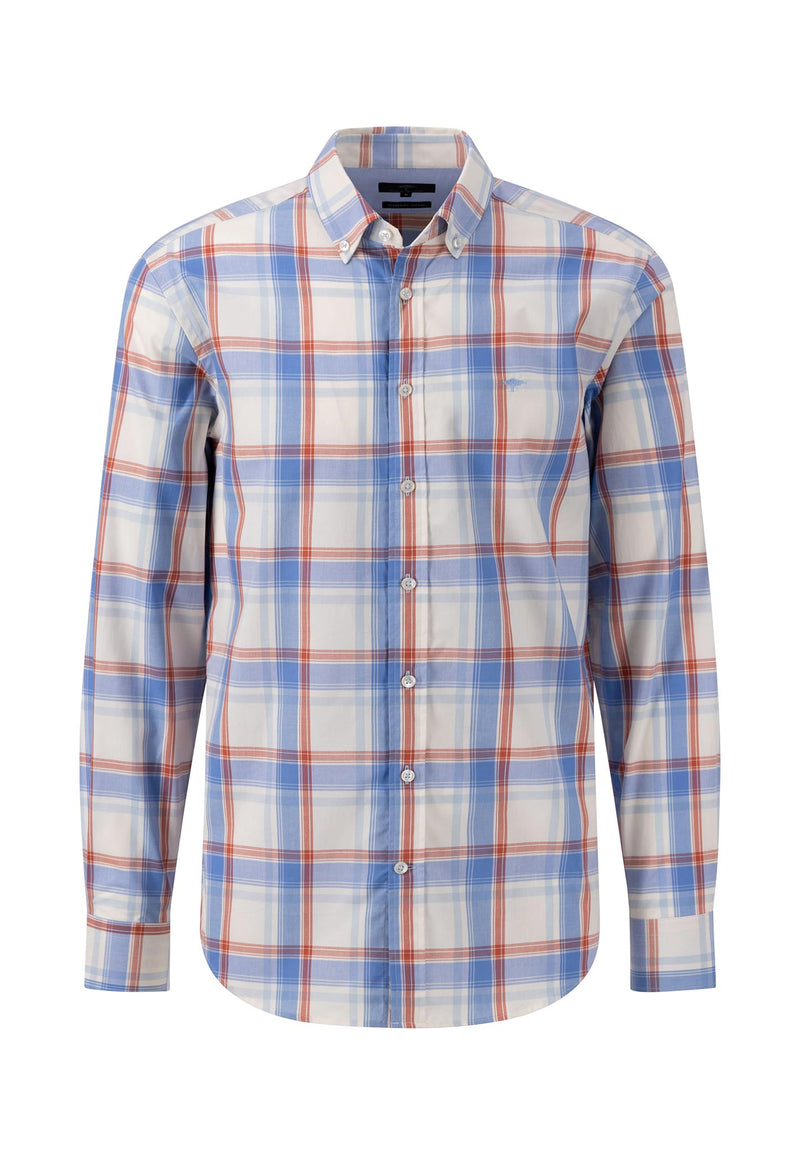 An image of the Fynch Hatton Long Sleeve Shirt in the colour Crystal Blue.