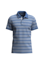 An image of the Fynch-Hatton Polo Stripe Shirt in the colour Crystal Blue.