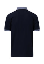 An image of the Fynch-Hatton Polo Shirt with Contrast Details in the colour Navy