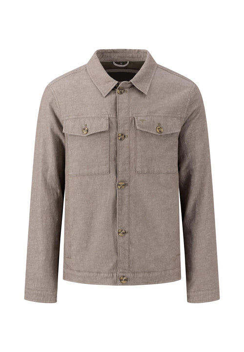 An image of the Fynch-Hatton Two Tone Structure Jacket in the colour Dusty Olive.