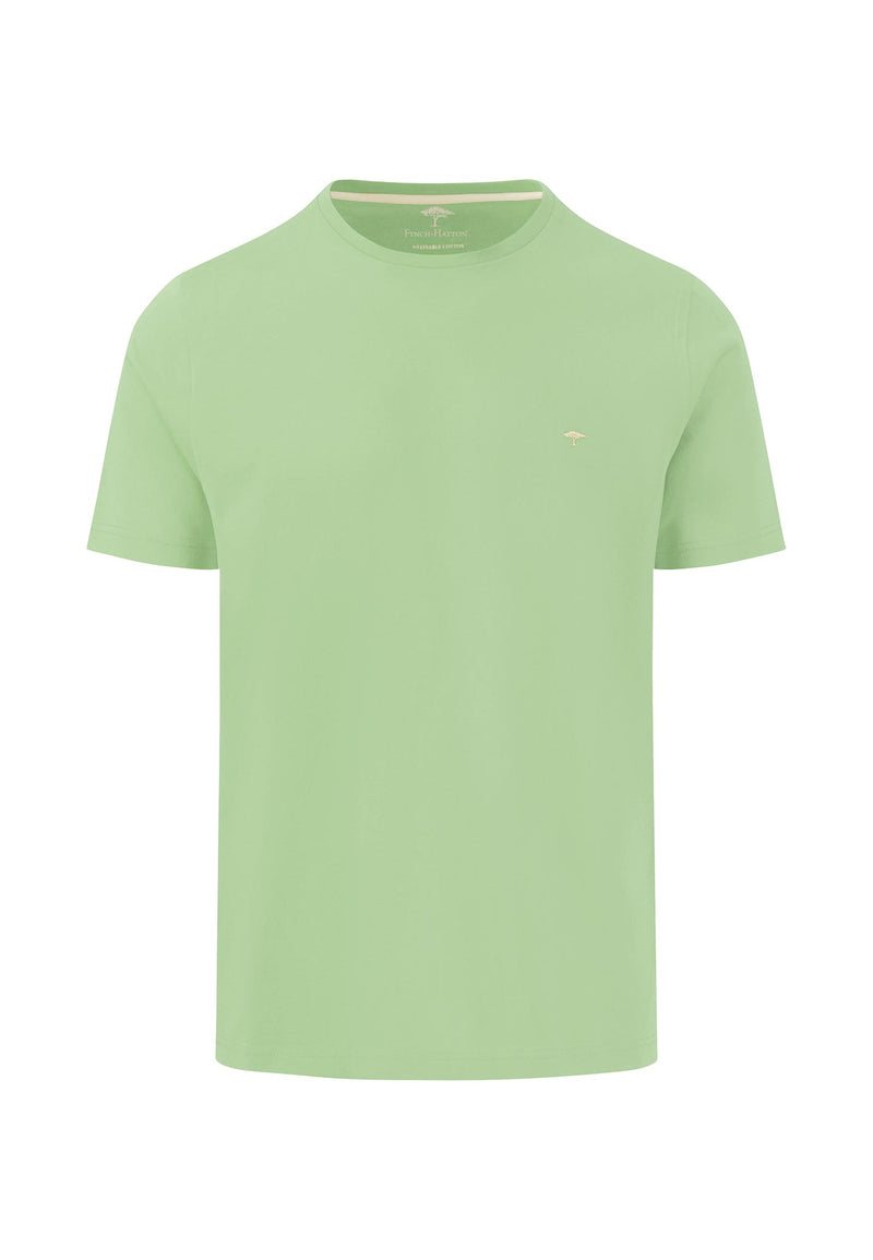 An image of the Fynch Hatton Basic T-Shirt in the colour Soft Green.