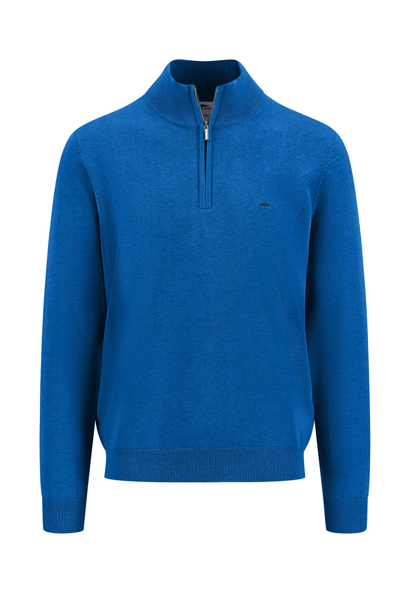 An image of the Fynch-Hatton Knitted Superfine Zipped Sweatshirt