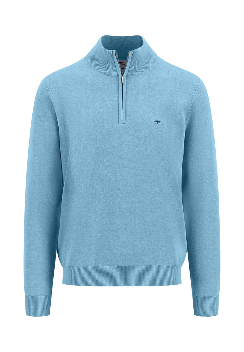 An image of the Fynch-Hatton Knitted Superfine Zipped Sweatshirt