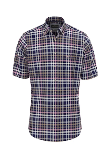An image of the Fynch-Hatton S/S Combi Slub Check Shirt