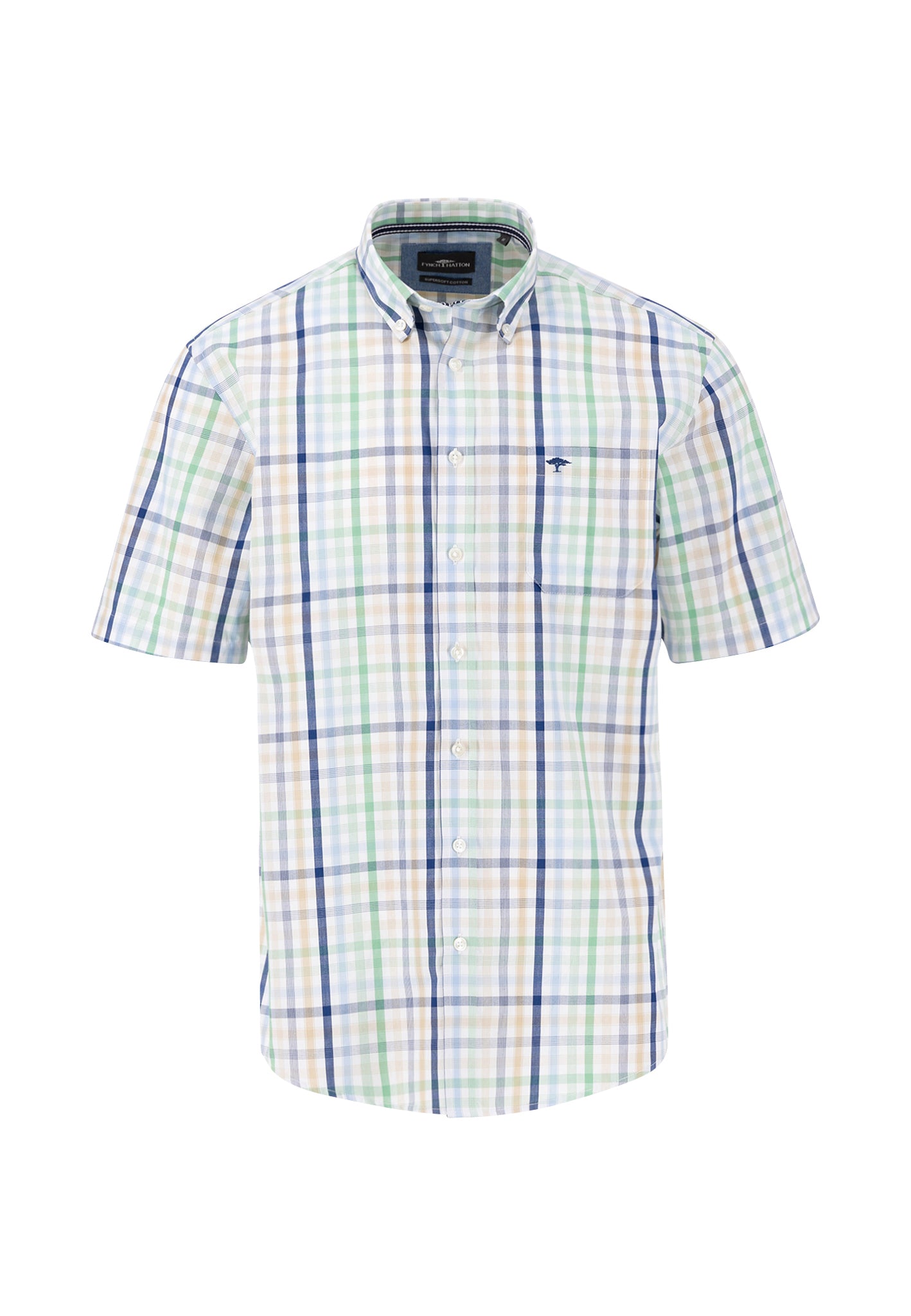 An image of the Fynch-Hatton Combi Check Shirt