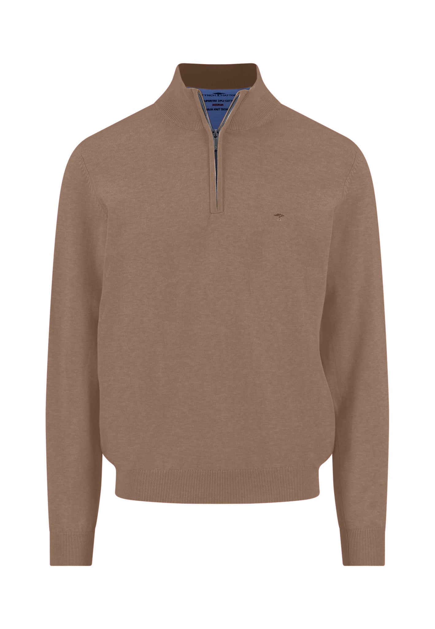 An image of the Fynch-Hatton Superfine Half Zip Sweater
