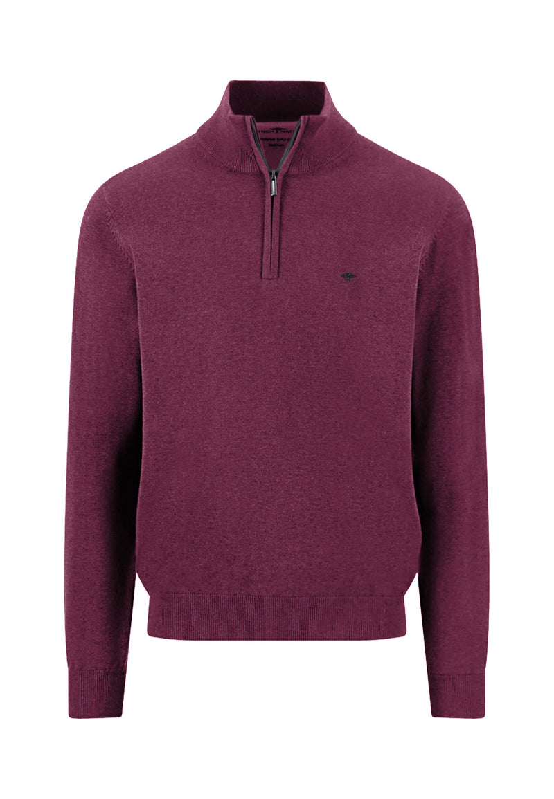 An image of the Fynch-Hatton Superfine Half Zip Sweater