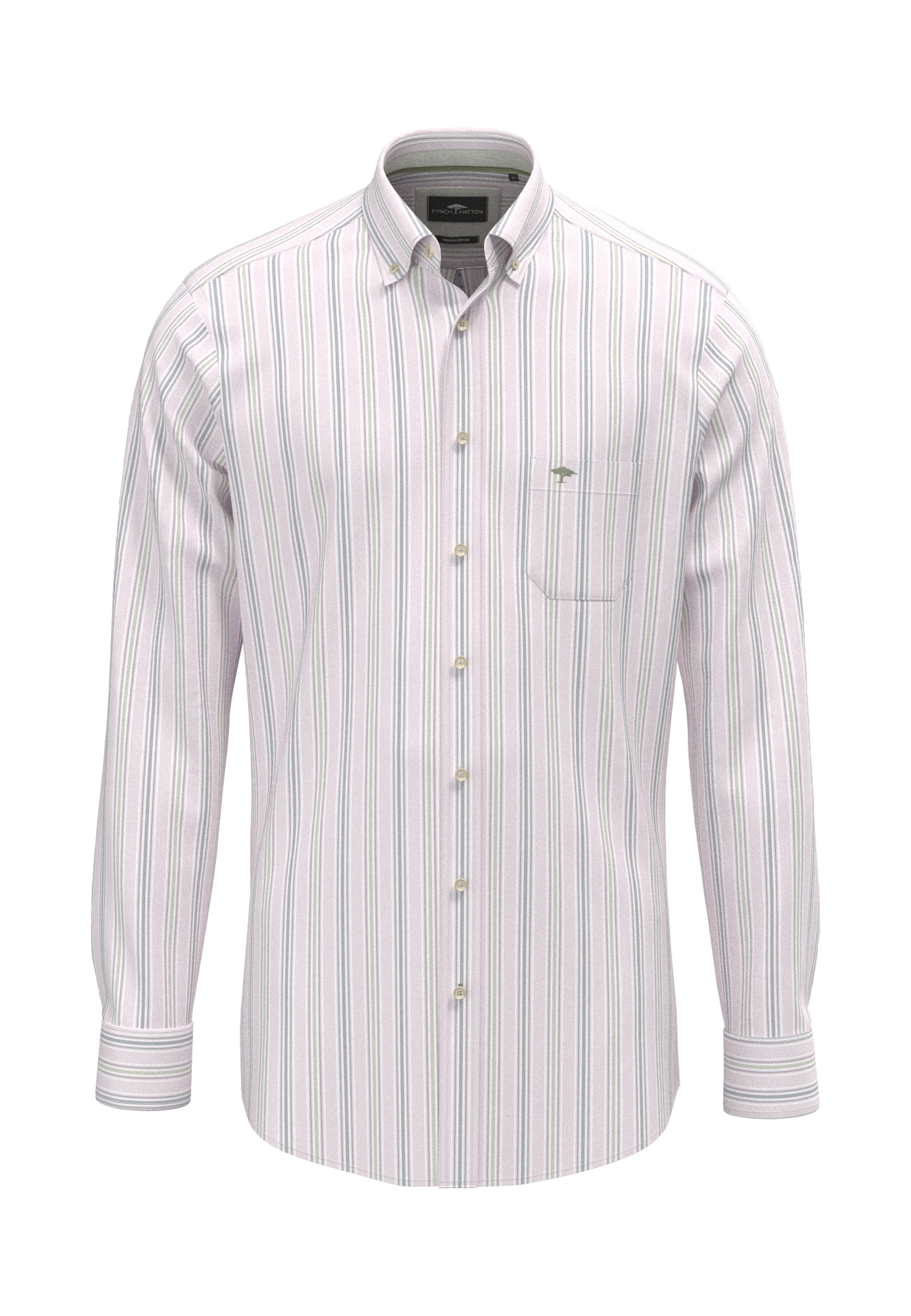 An image of the Fynch-Hatton Washed Oxford Stripe Shirt