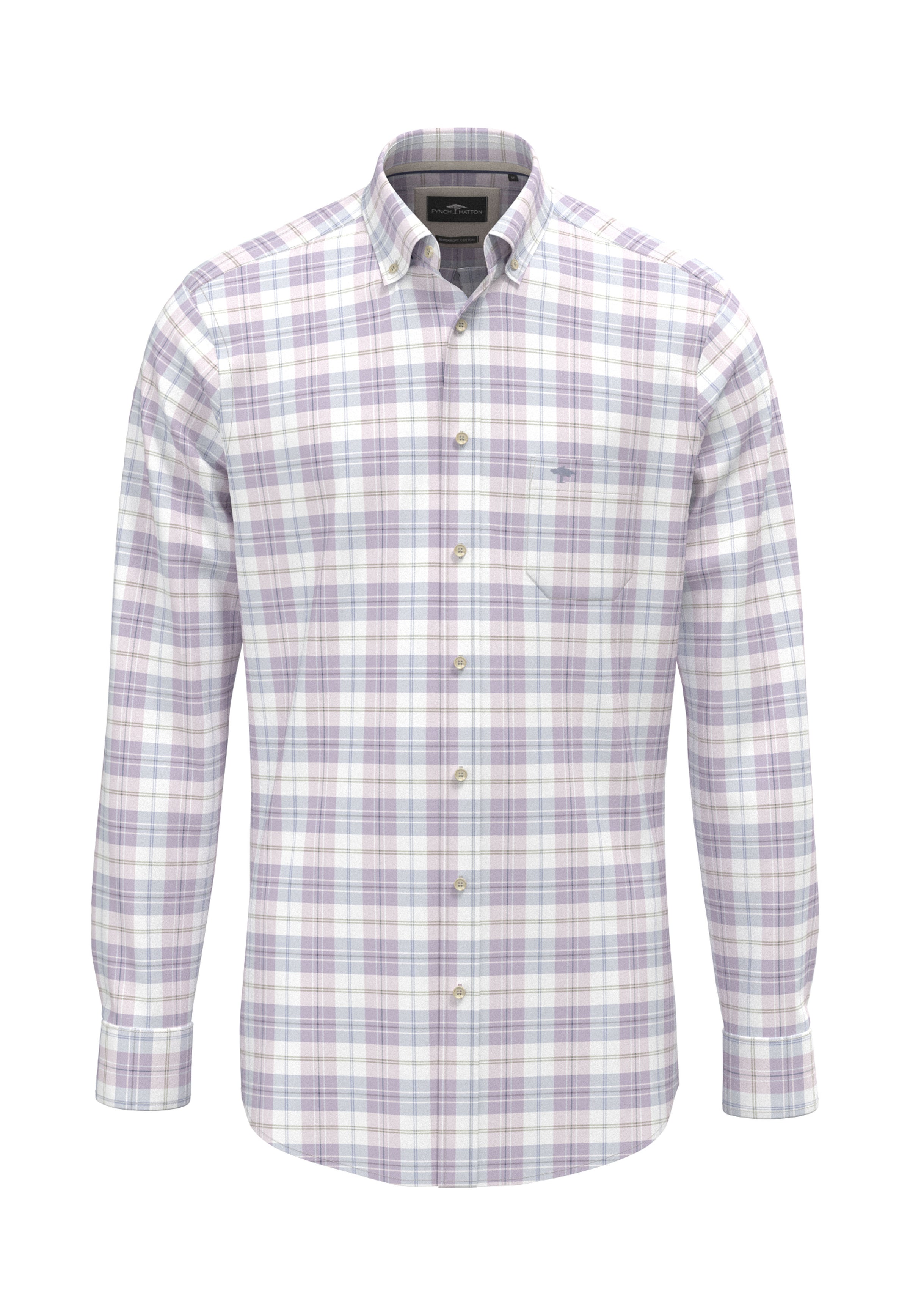An image of the Fynch-Hatton Slub Check Shirt