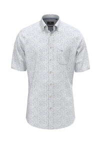 An image of the Fynch-Hatton Summer Slub Print Shirt