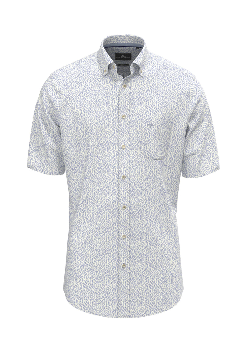 An image of the Fynch-Hatton Summer Slub Print Shirt