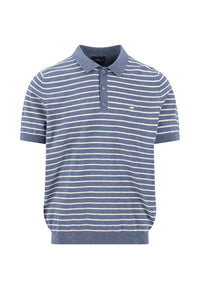 An image of the Fynch-Hatton Knitted Striped Polo