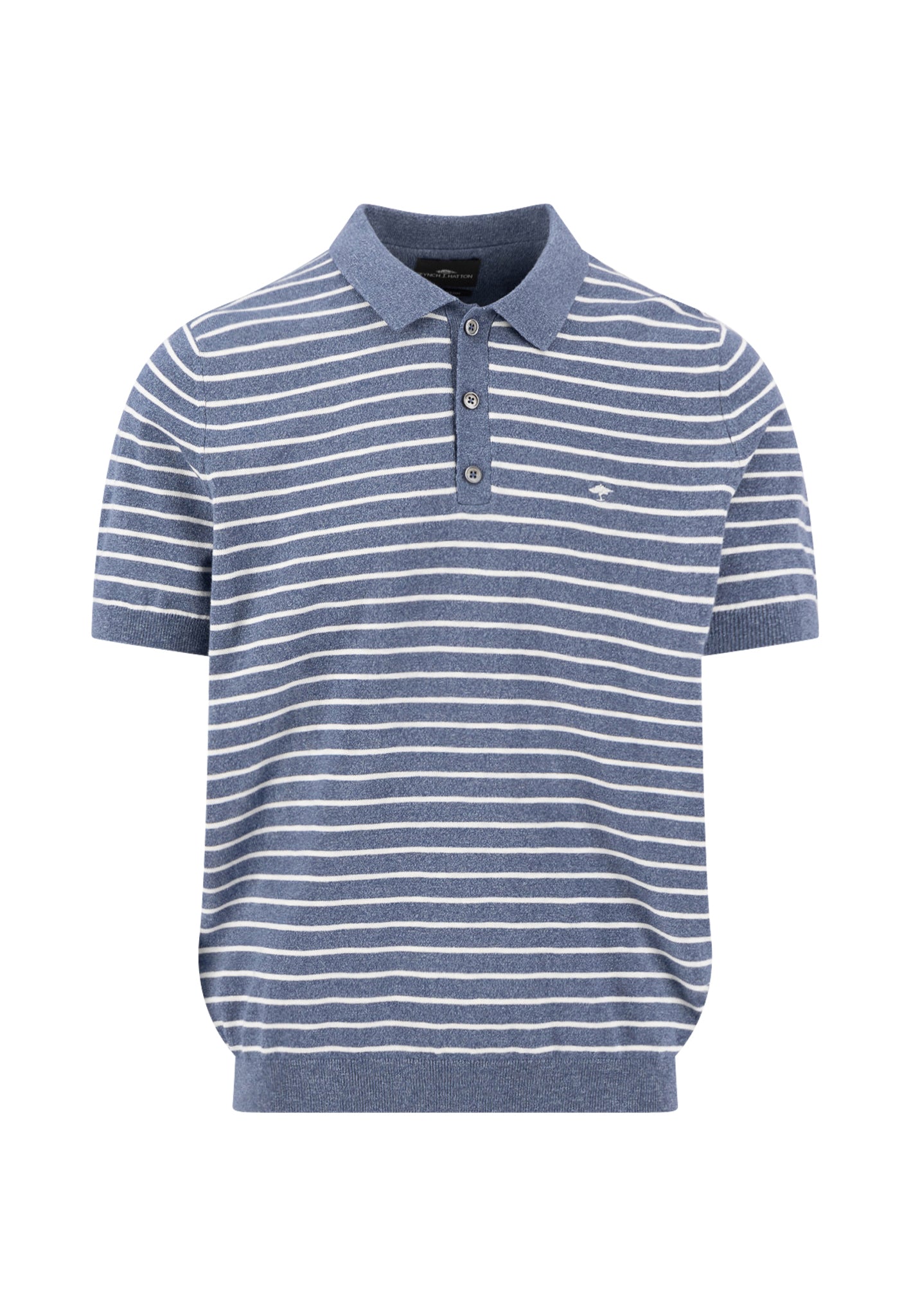 An image of the Fynch-Hatton Knitted Striped Polo
