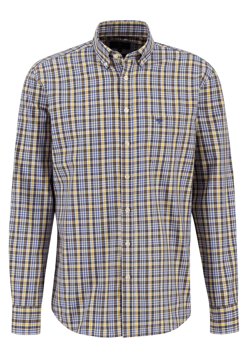 An image of the Fynch-Hatton Camel Check Shirt