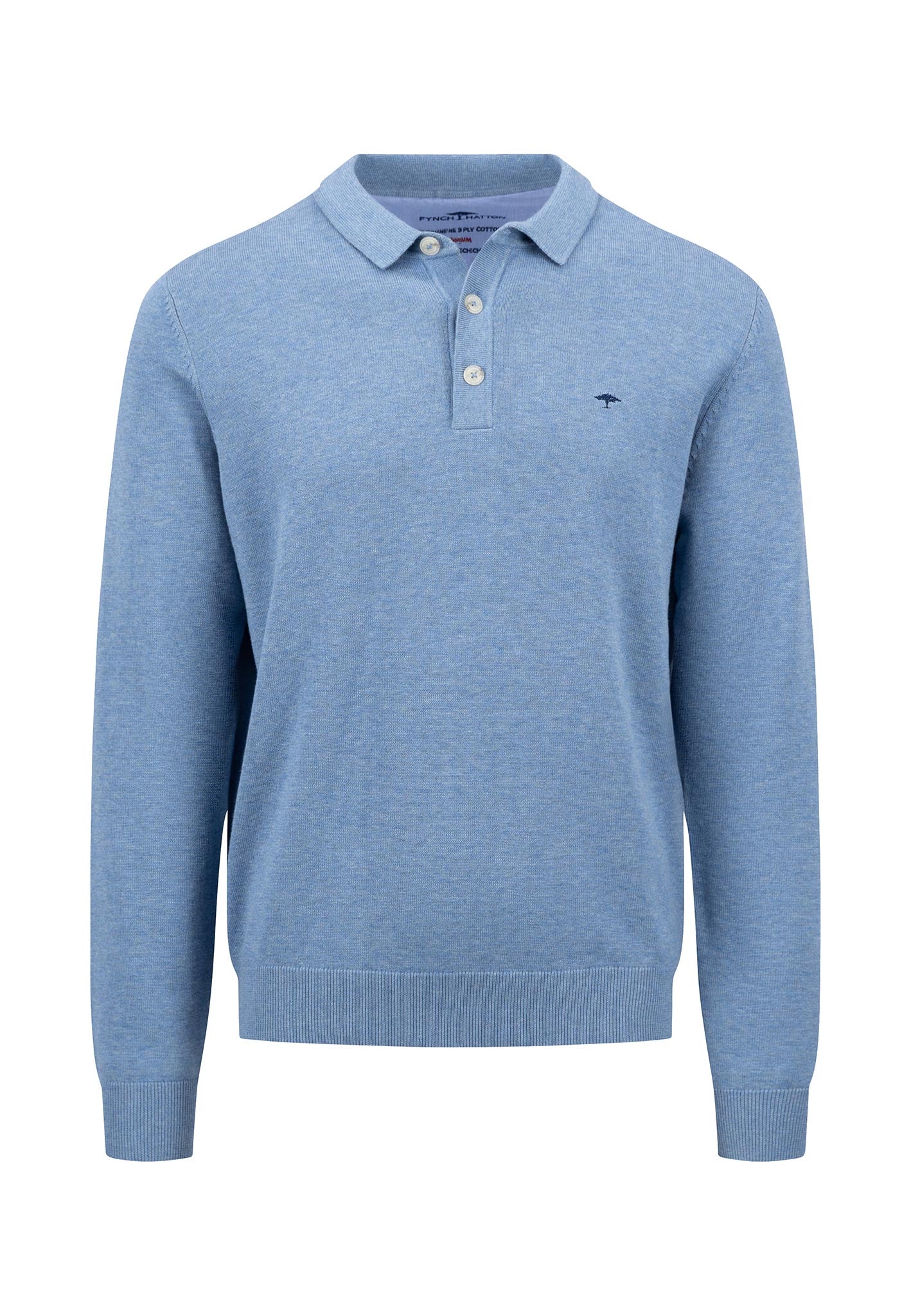 An image of the Fynch-Hatton Long Sleeve Superfine Polo